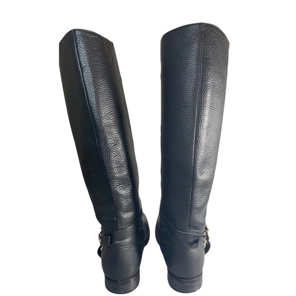 Versace Collection Black Leather Riding Boots Strap Gold Medusa Head 36 Size 5.5 - Picture 5 of 10